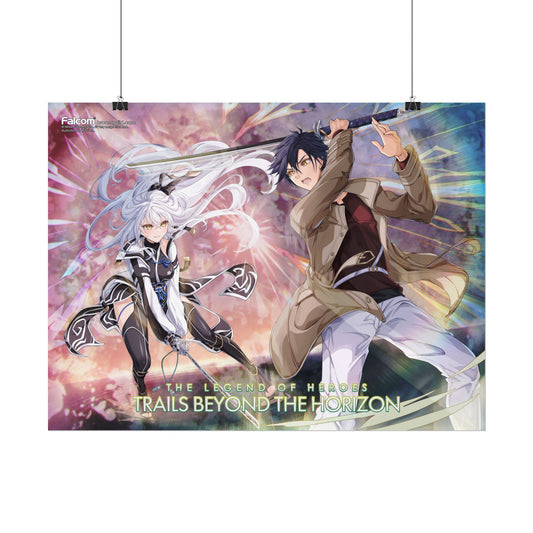 The Legend of Heroes: Trails beyond the Horizon Officially Licensed Art Print - Rean Schwarzer vs Shizuna Rem Misurugi