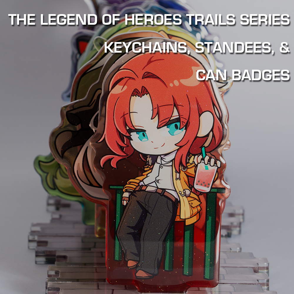 All Keychains, Standees, and Can Badges