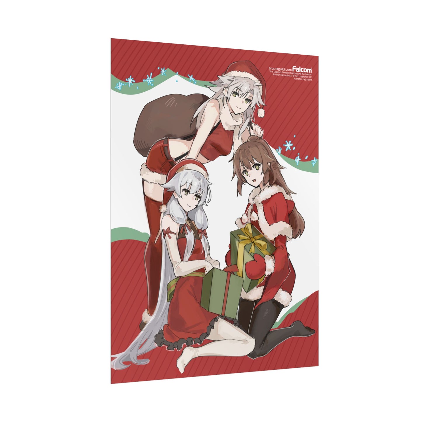 The Legend of Heroes: Trails beyond the Horizon Officially Licensed Art Print - Fie, Altina, and Towa Santa Outfits
