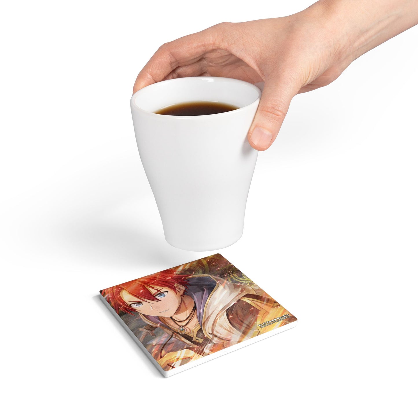 Ys X: Proud Nordics Officially Licensed Ceramic Square Coaster -- Adol Christin